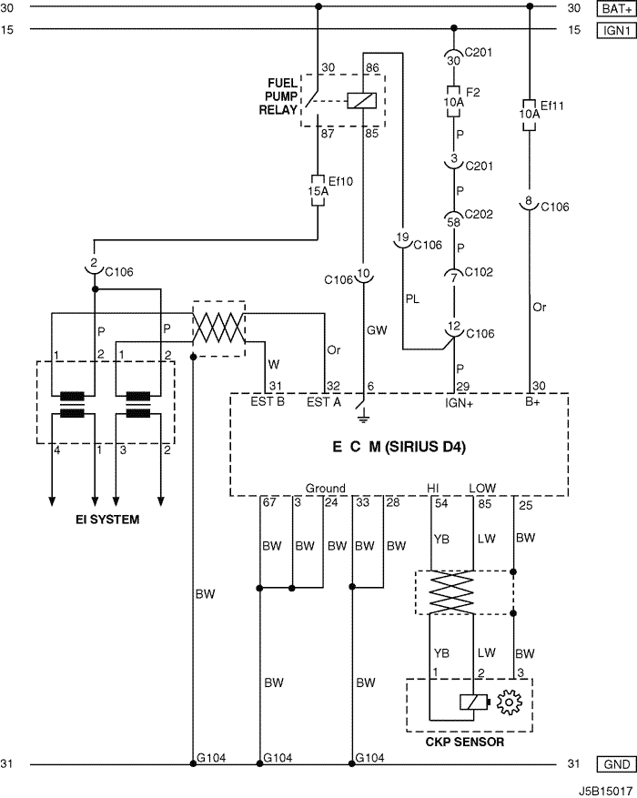 Electrical Wiring Diagram 2006 Nubira-Lacetti 4. ECM (ENGINE CONTROL
