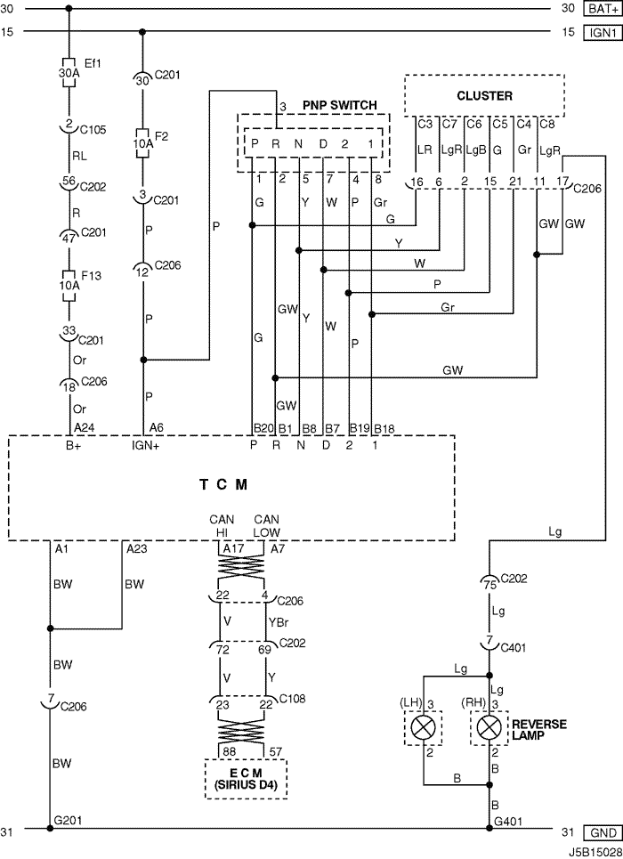 Electrical Wiring Diagram 2006 Nubira-Lacetti 6. TCM